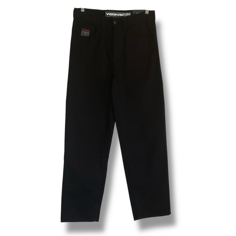 Vision Street Wear Pants Mens Black Loose Baggy Skater Chinos Boychik Sze 30 NWT